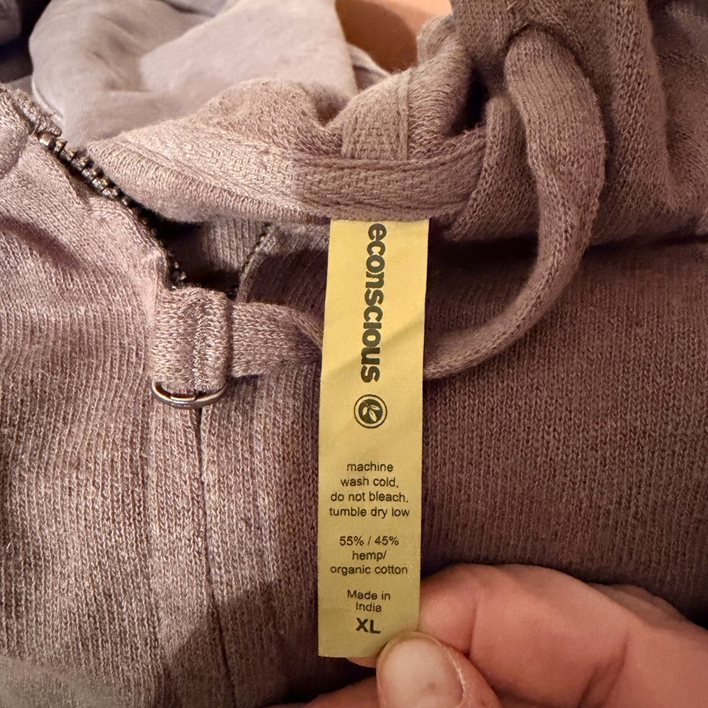 Econscious Unisex Full-Zip Hoodie - Gray-New without tag - Picture 2 of 3